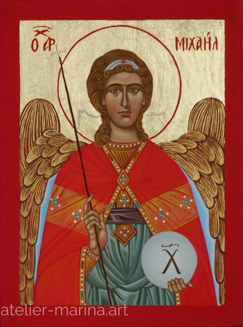 Archange St Michel-manteau rouge 